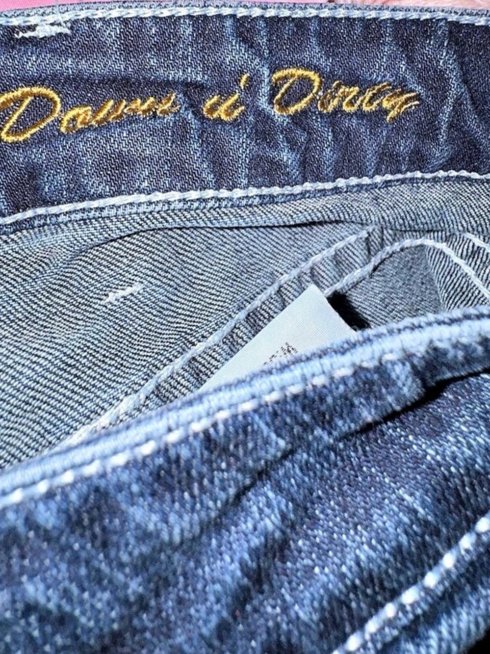 Cowgirl Tuff Co. Daisy Dukes. Bootcut Distressed Jeans Blue Waist 30 - Picture 5 of 6